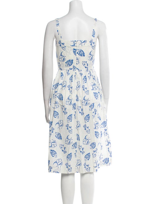 HVN Floral Print Midi Length Dress