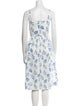 HVN Floral Print Midi Length Dress