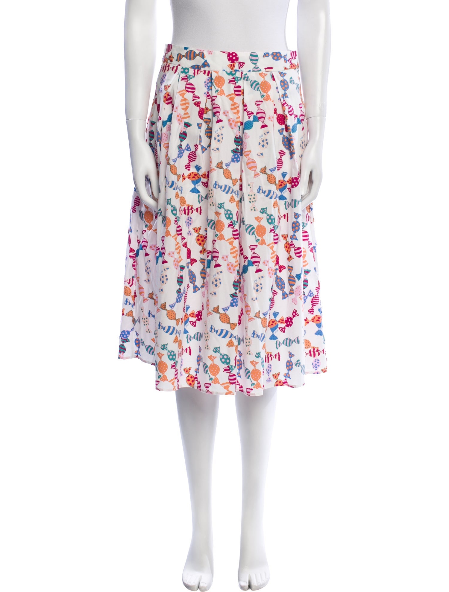 HVN Printed Knee-Length Skirt