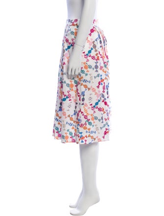 HVN Printed Knee-Length Skirt
