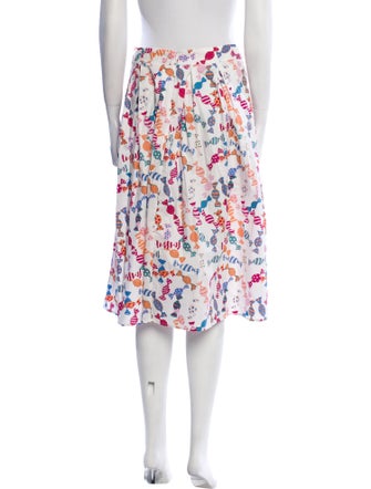HVN Printed Knee-Length Skirt