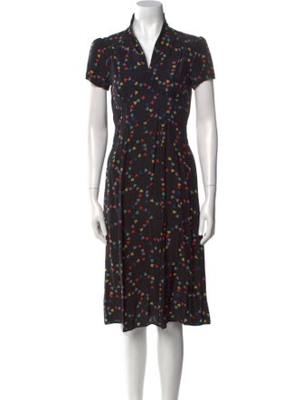 HVN Silk Knee-Length Dress