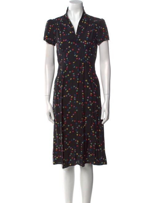 HVN Silk Knee-Length Dress