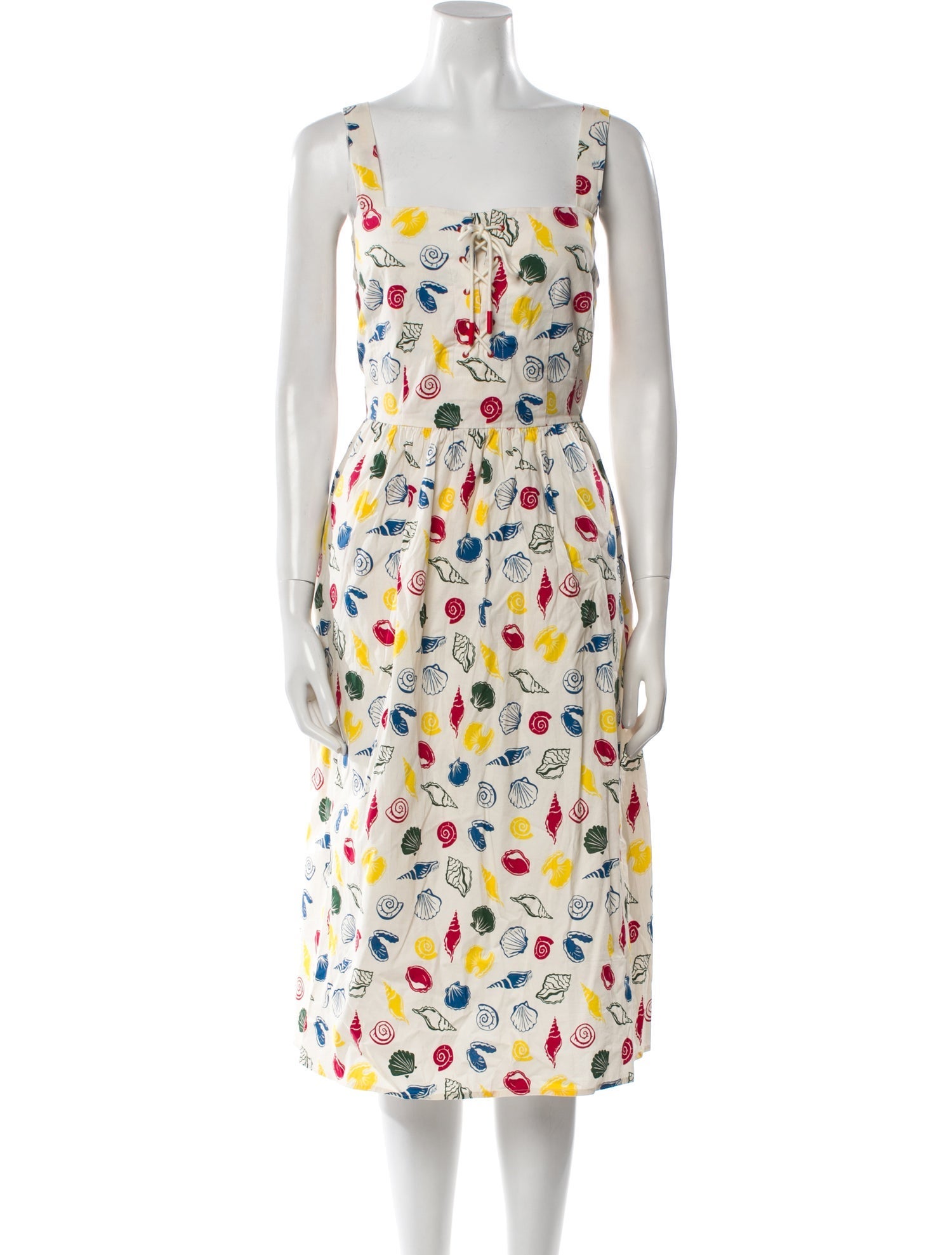 HVN Printed Midi Length Dress