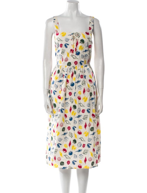 HVN Printed Midi Length Dress