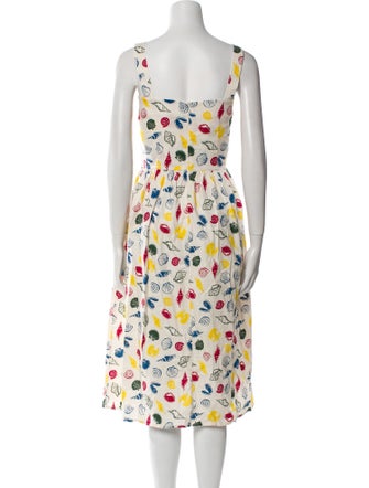 HVN Printed Midi Length Dress