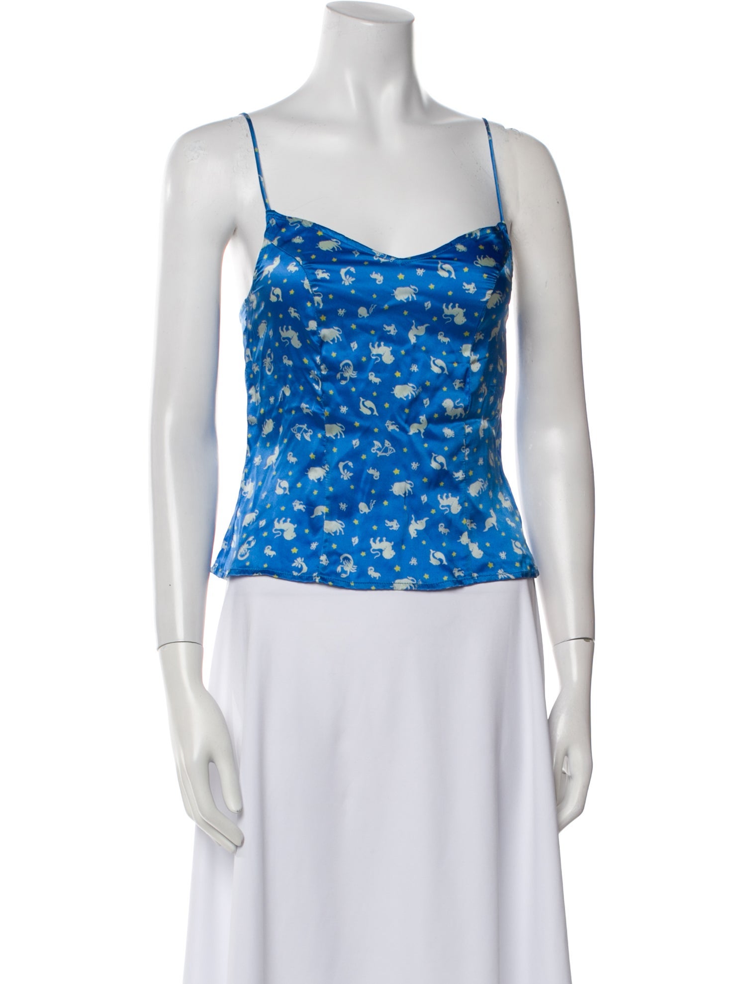 HVN Silk Floral Print Top