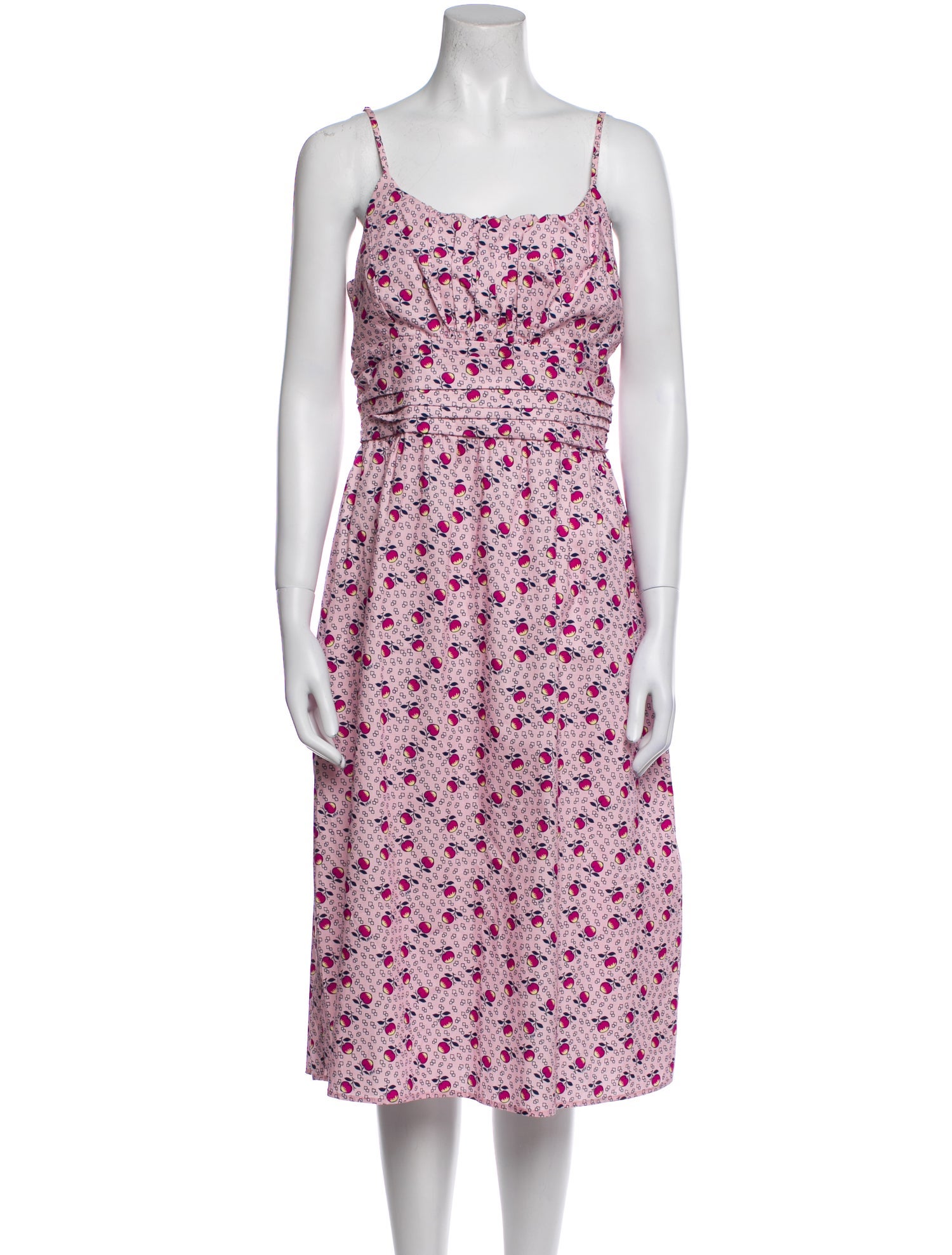 HVN Floral Print Midi Length Dress