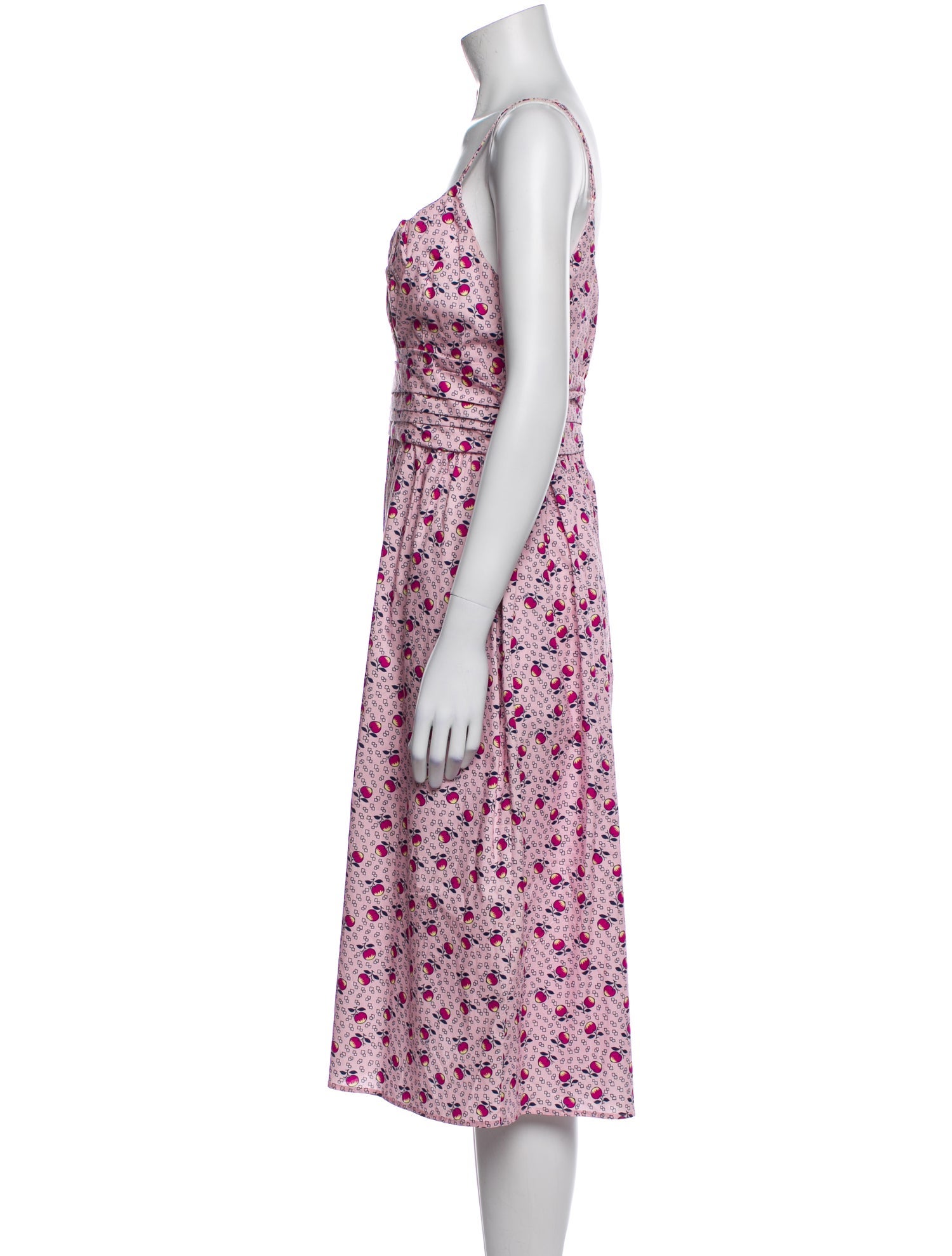 HVN Floral Print Midi Length Dress