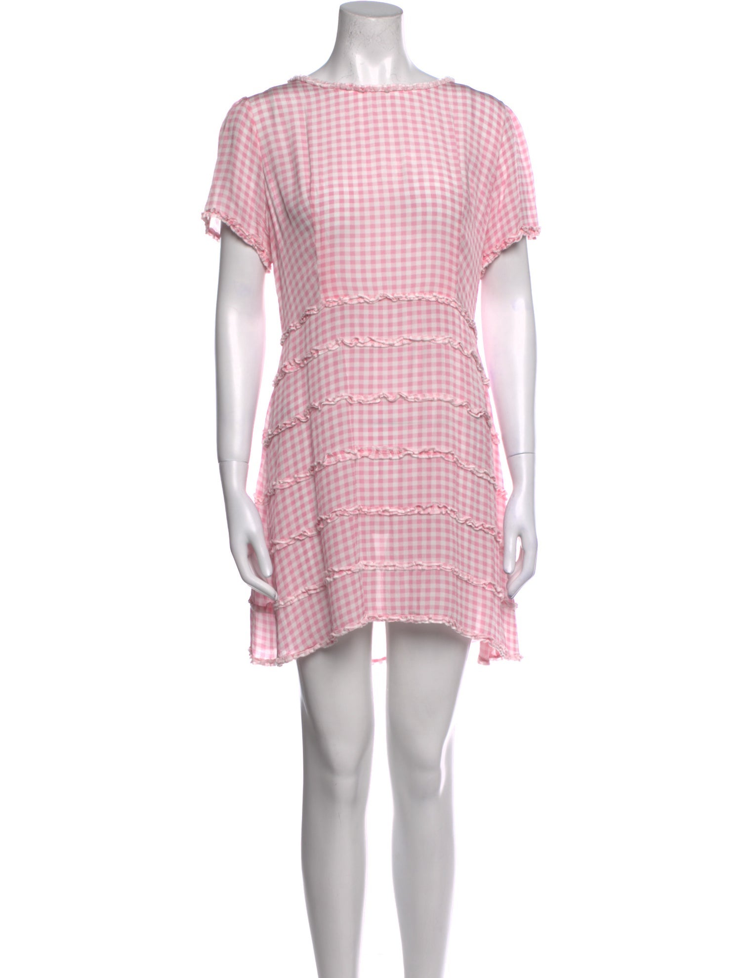 HVN Plaid Print Mini Dress