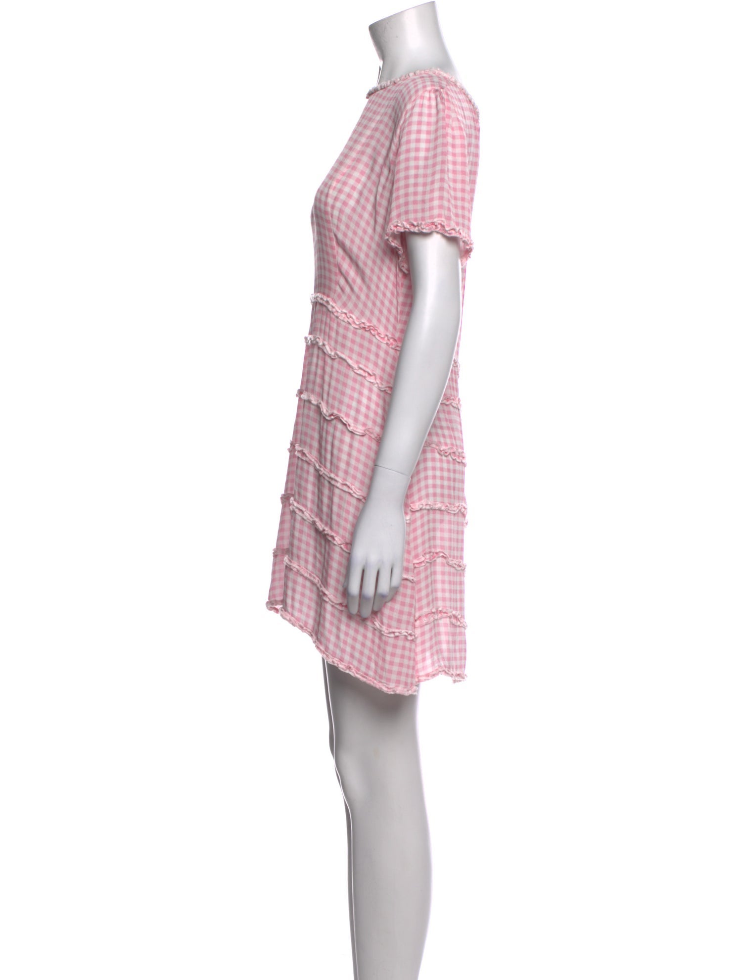 HVN Plaid Print Mini Dress