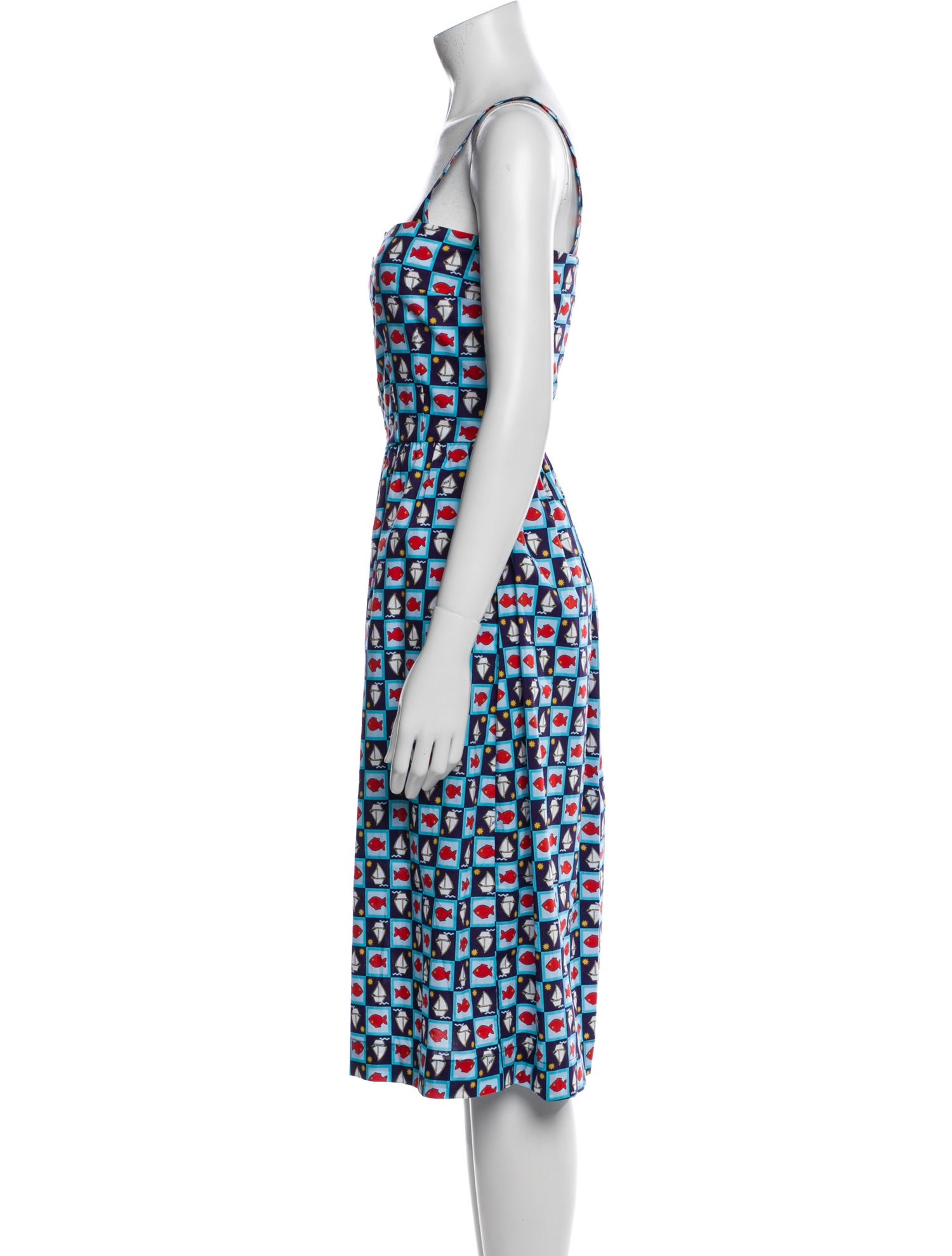 HVN Printed Midi Length Dress