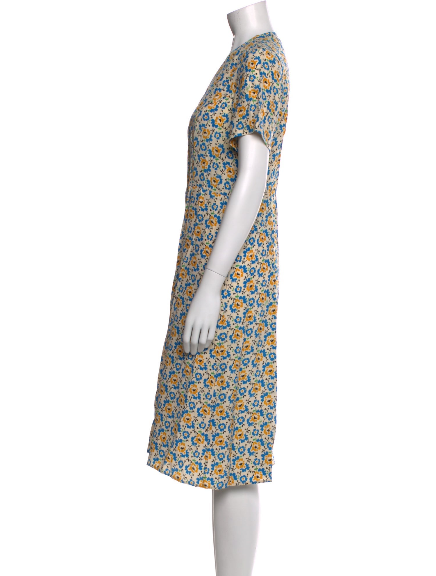 HVN Silk Midi Length Dress