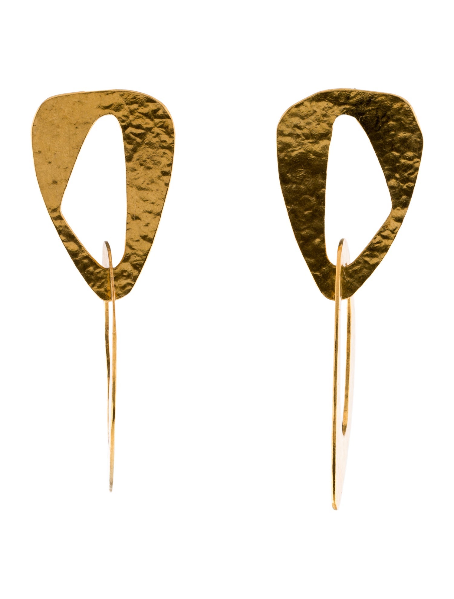 Hervé Van der Straeten Hammered Drop Earrings