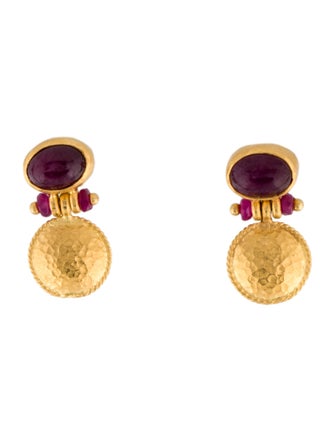Ara Collection 23K Ruby Drop Earrings