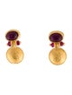 Ara Collection 23K Ruby Drop Earrings