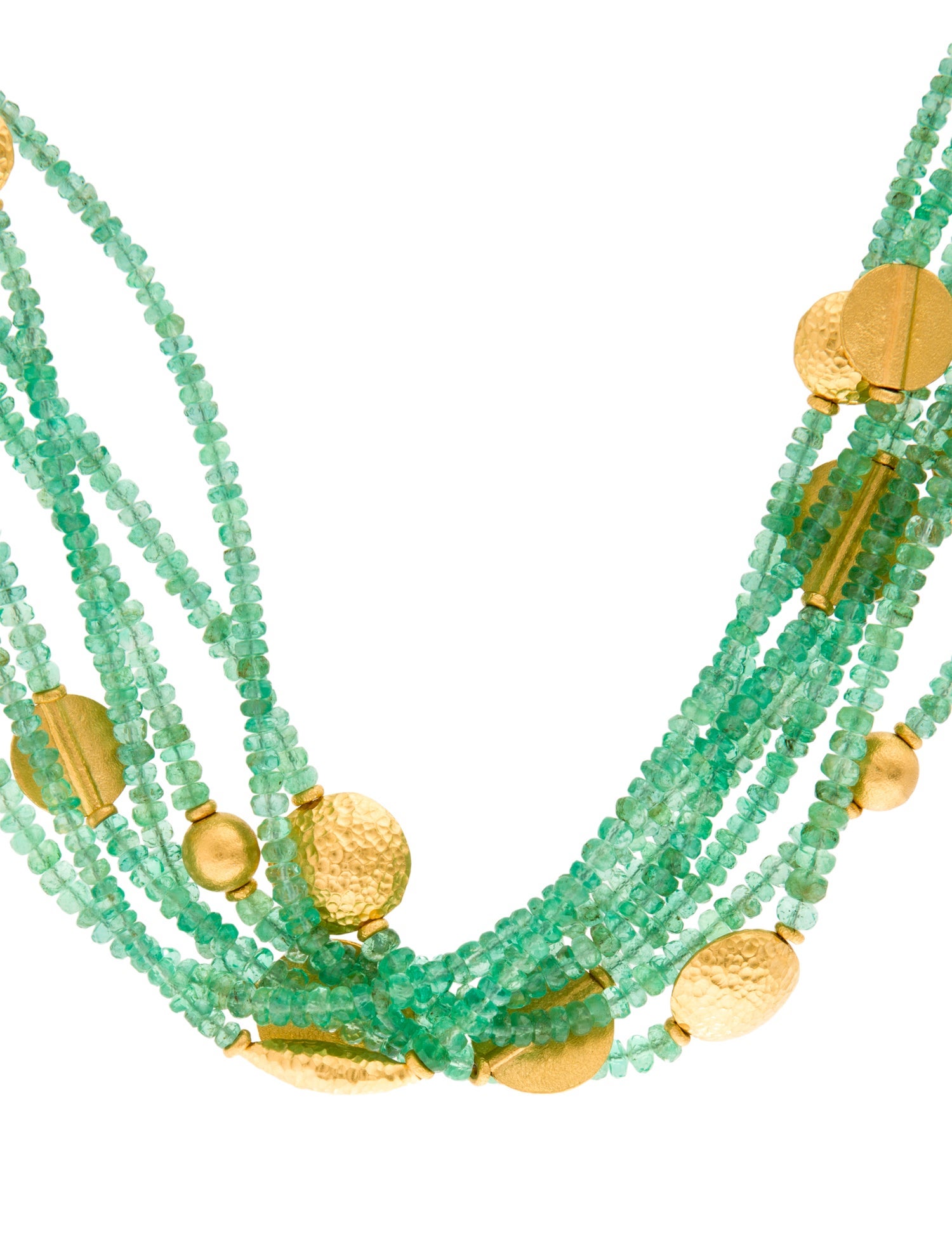 Ara Collection 24K Emerald Bead Multistrand Necklace