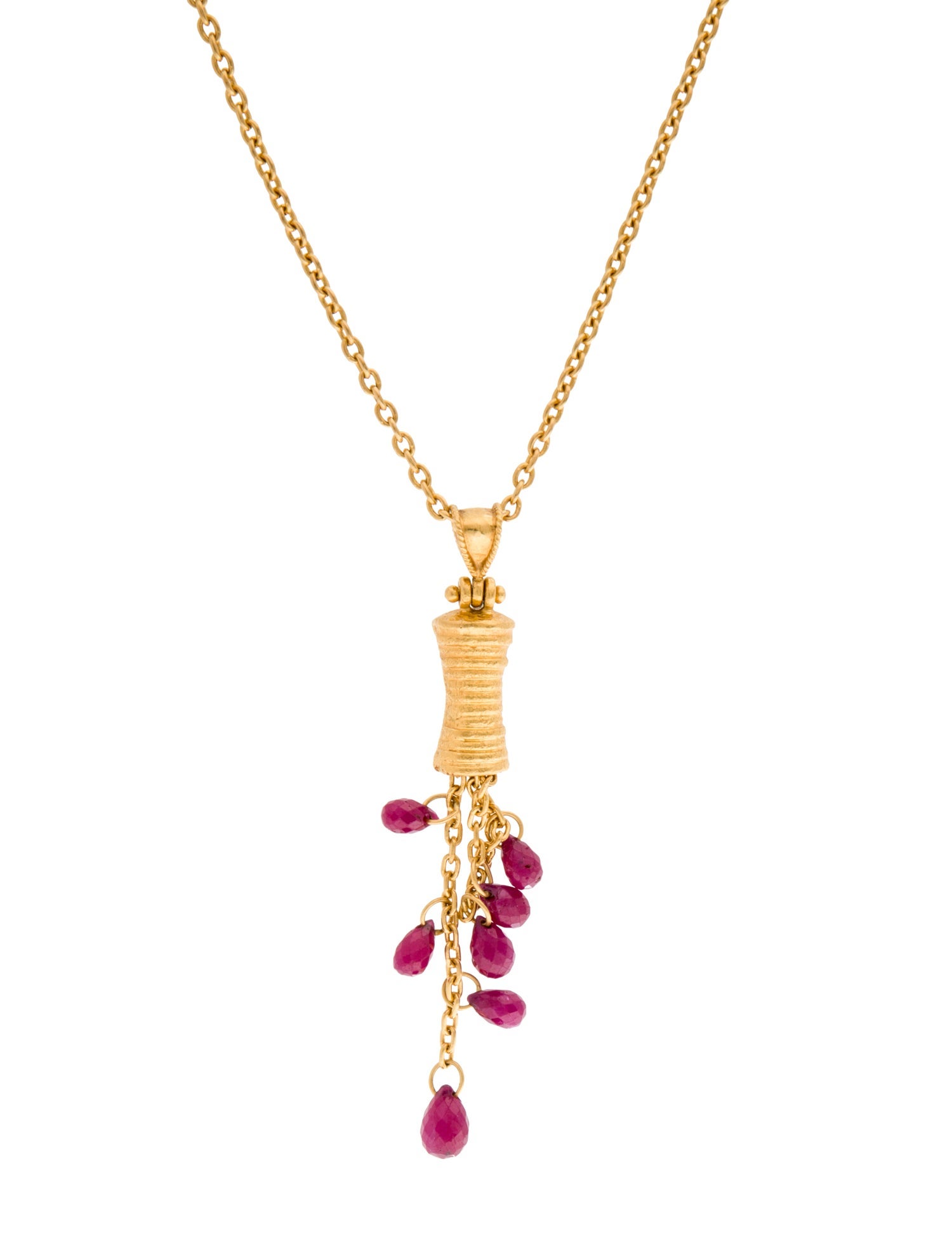 Ara Collection 23K Ruby Lavalier Necklace
