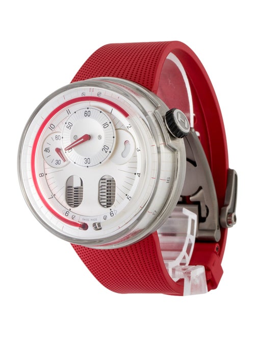 HYT H0 Red Silver Watch