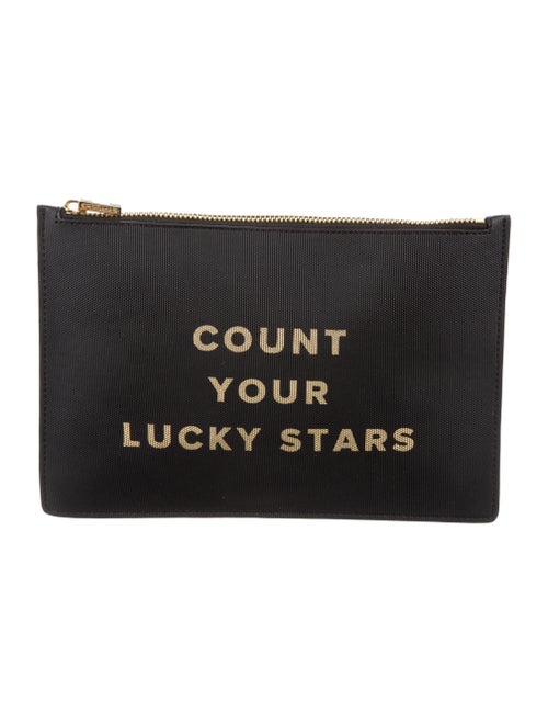 India Hicks Lucky Stars Zip Pouch Black
