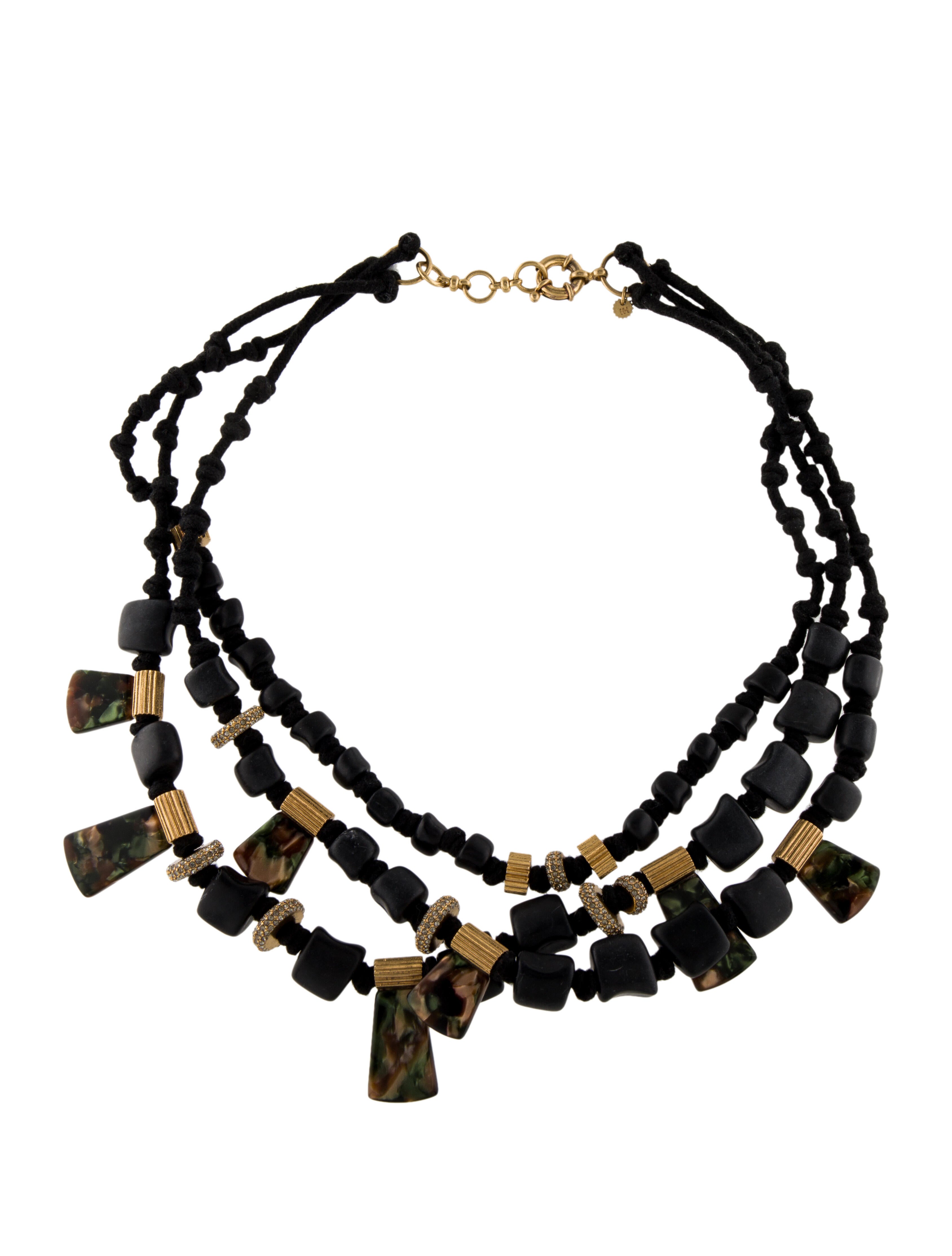 India Hicks Drawing Room Multistrand Necklace Black, GoldTone Metal