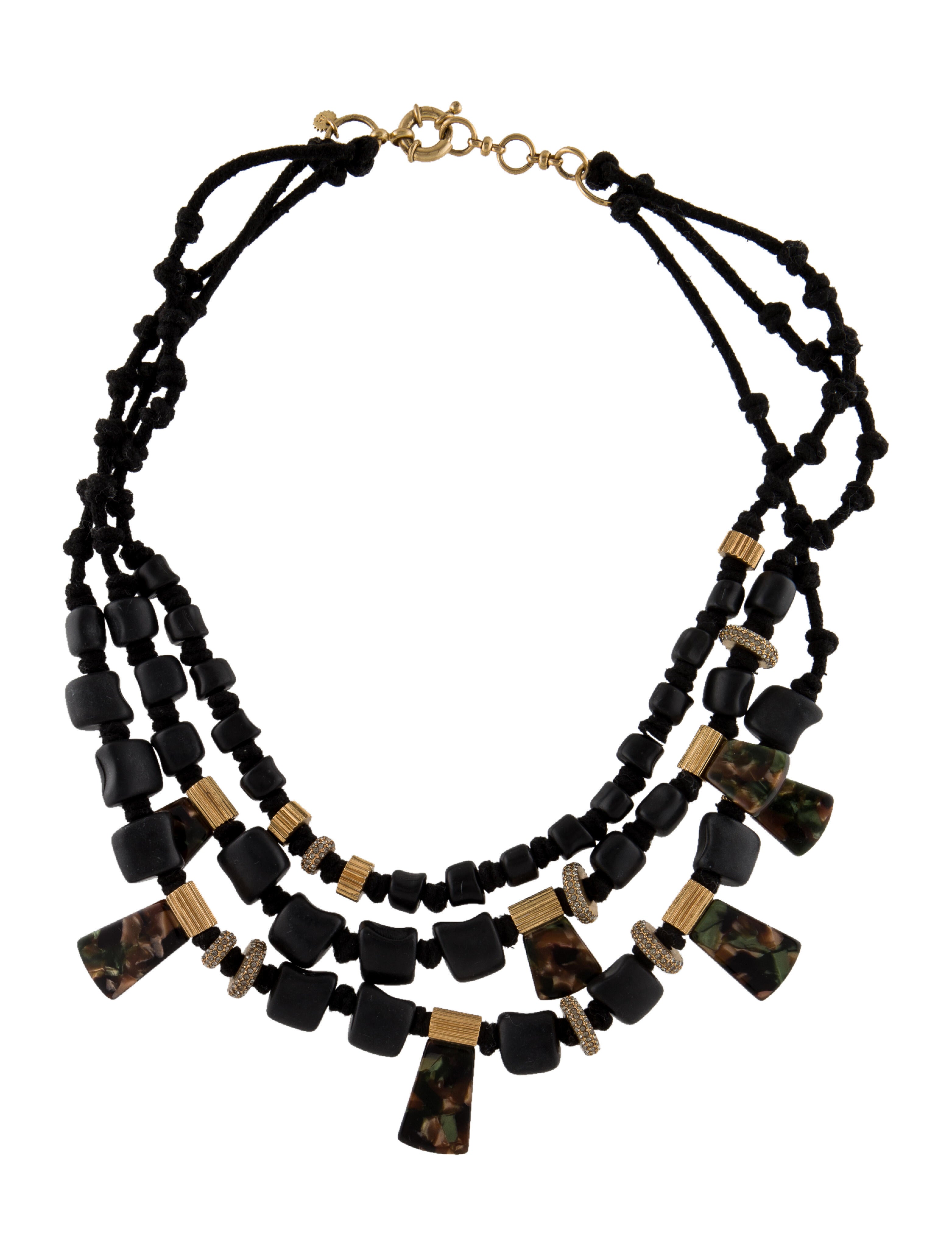 India Hicks 'Drawing Room' Multistrand Necklace Black, GoldTone
