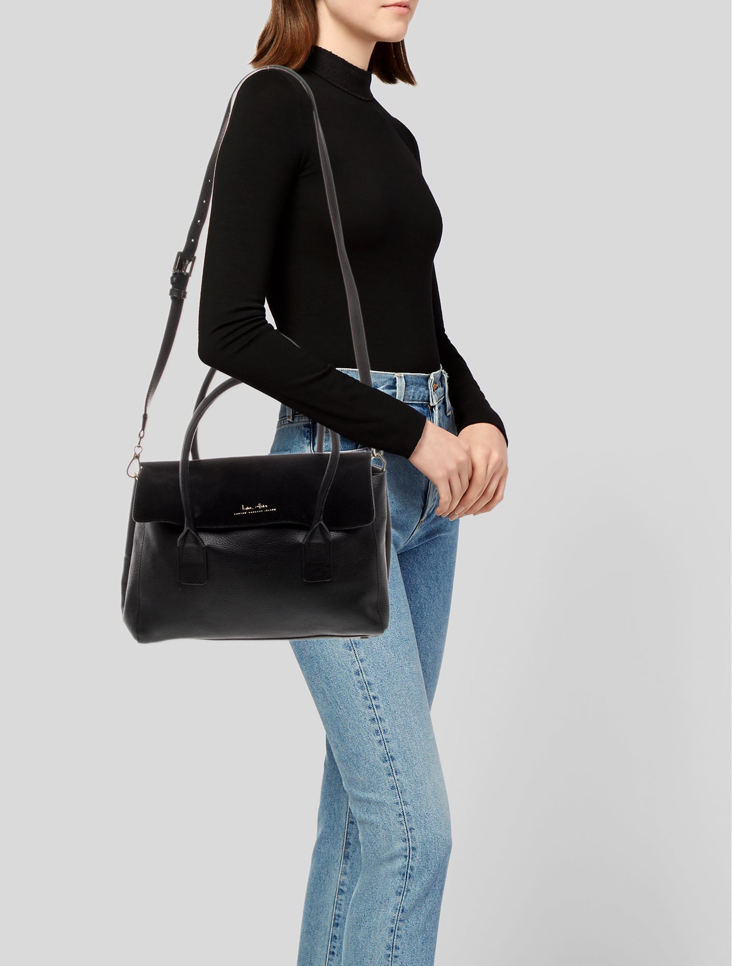 India Hicks Leather Top Handle Bag