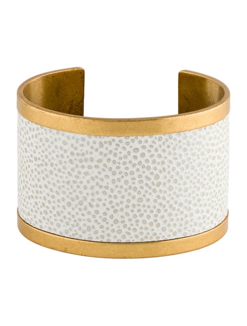 India Hicks Embossed Leather Ray Of White Cuff Bracelet