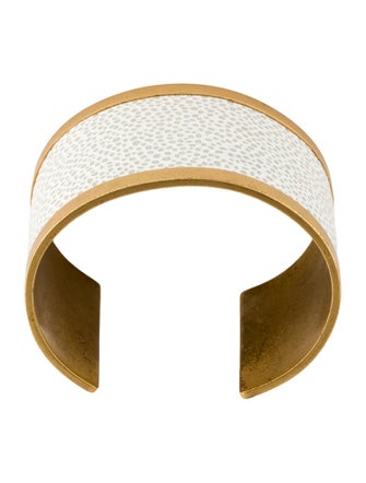India Hicks Embossed Leather Ray Of White Cuff Bracelet