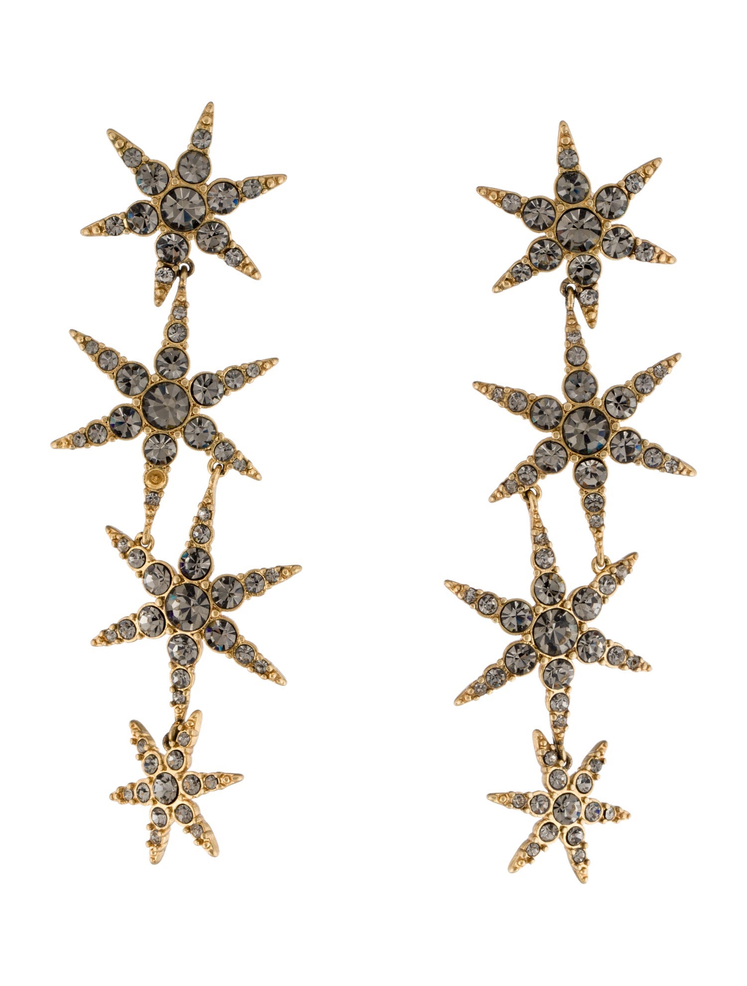 India Hicks Crystal Falling Star Drop Earrings