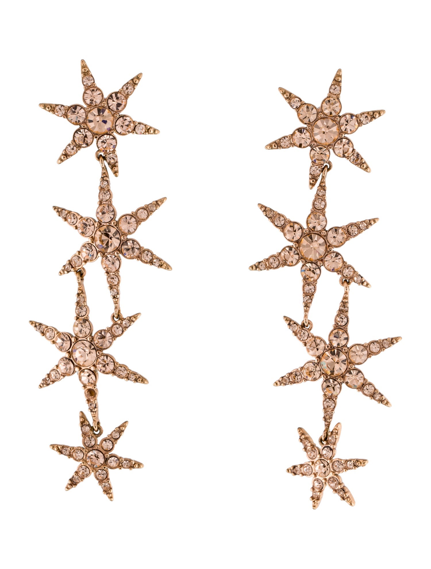 India Hicks Crystal Falling Star Drop Earrings