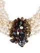 Iradj Moini Multi Strand Pearl Necklace with Multi Gemstone Clasp