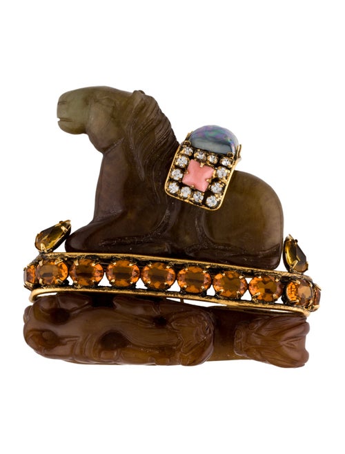 Iradj Moini Serpentine & Rhinestone Horse Brooch