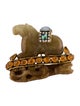 Iradj Moini Faux Pearl, Crystal & Stone Carved Horse Brooch