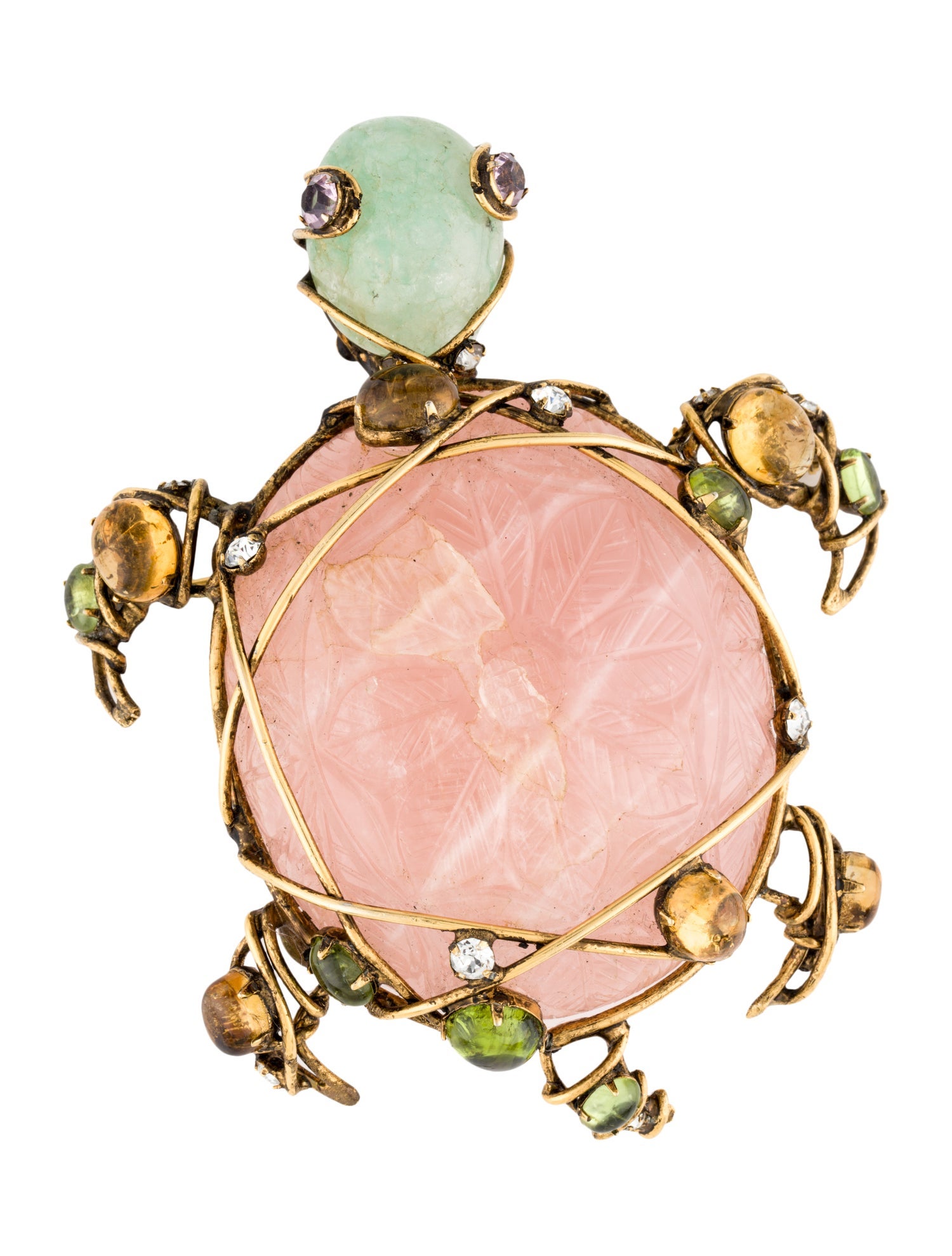Iradj Moini Multistone & Crystal Turtle Pin Brooch
