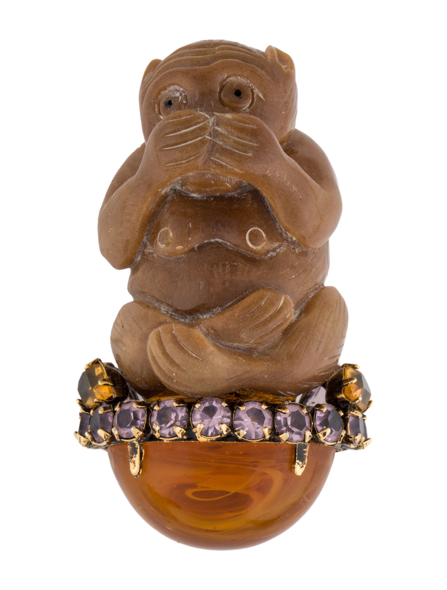 Iradj Moini Speak-No-Evil Monkey Brooch