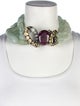 Iradj Moini Crystal & Multi Stone Triple Strand Collar Necklace