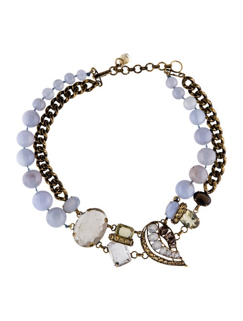 Iradj Moini Crystal Bead Chain Collar Necklace