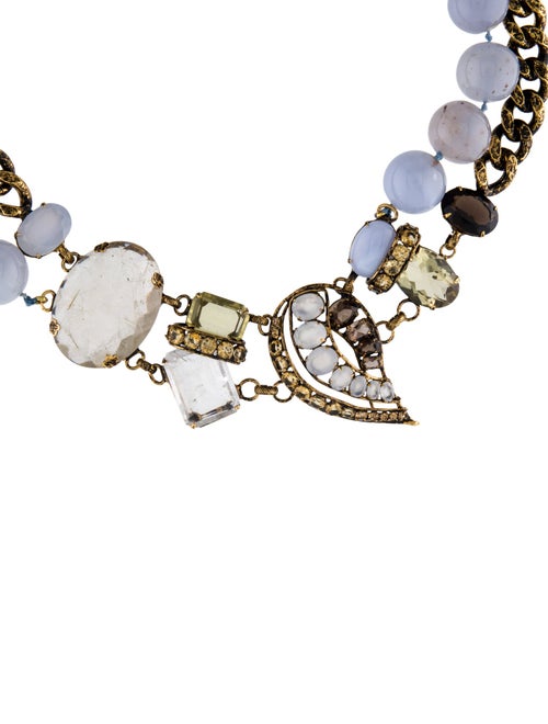 Iradj Moini Crystal Bead Chain Collar Necklace