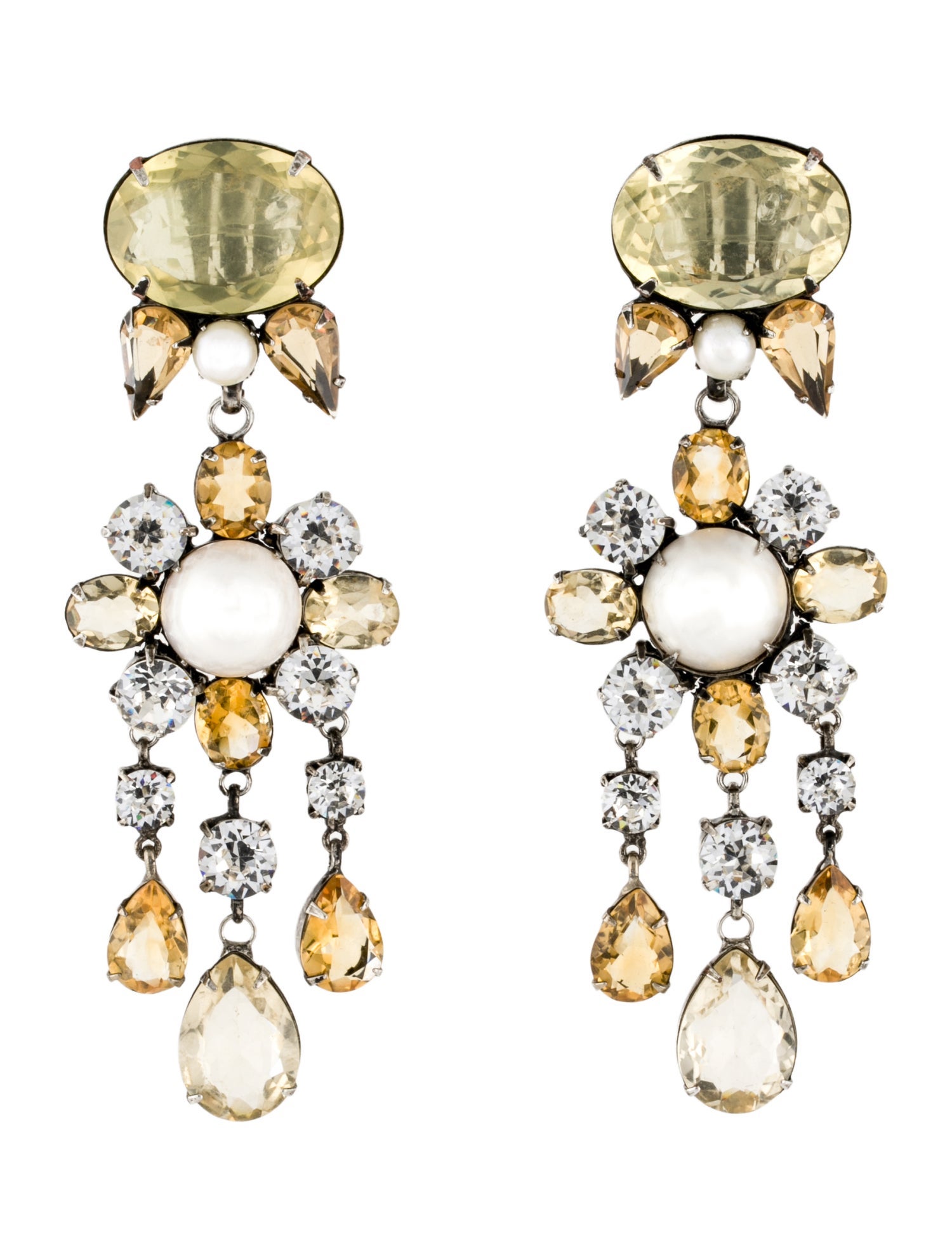 Iradj Moini Pearl & Crystal Clip-On Earrings