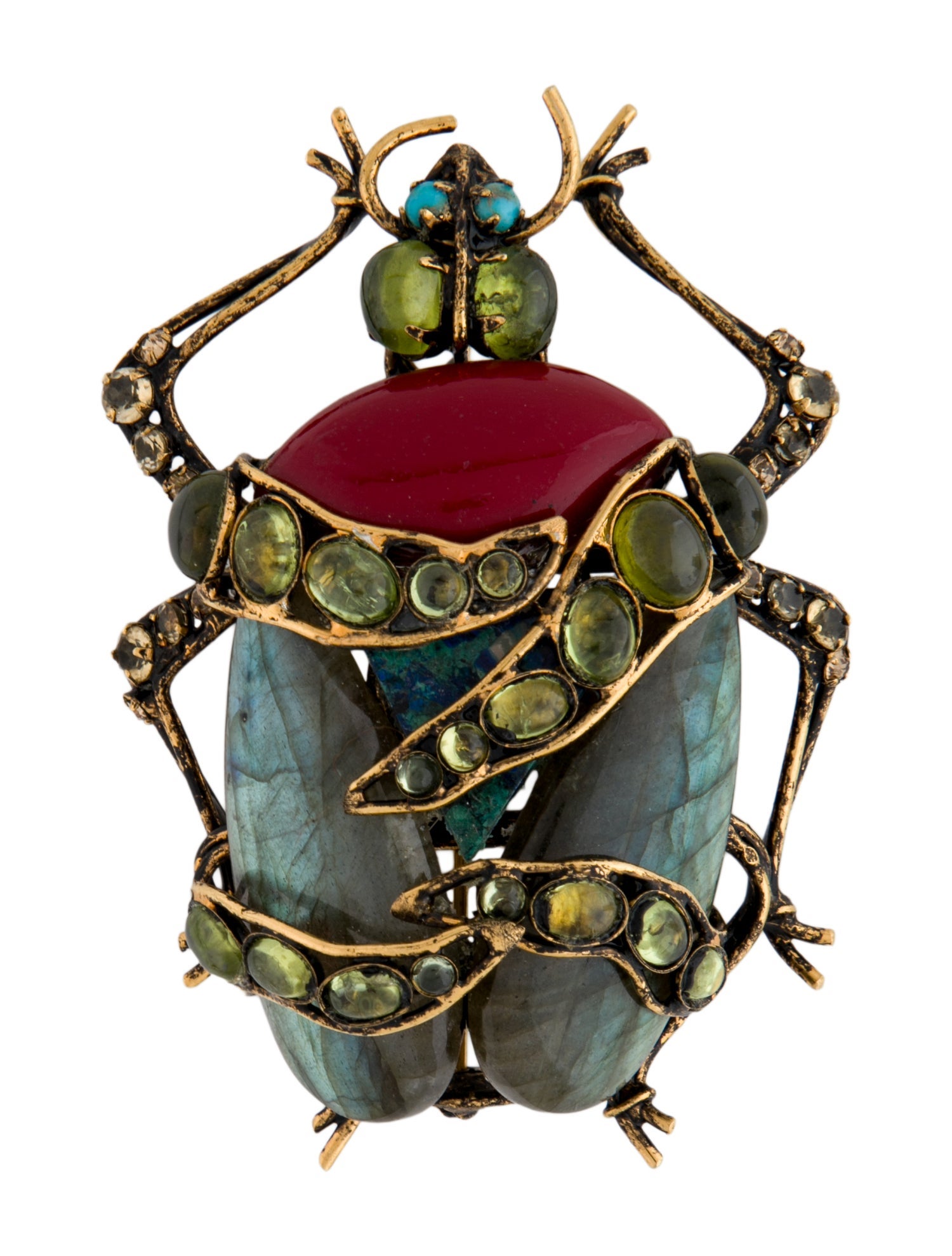 Iradj Moini Crystal & Multistone Beetle Pin