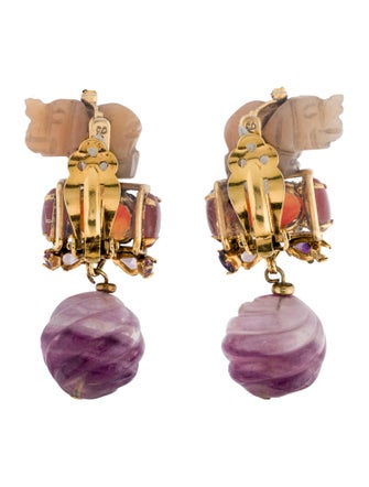 Iradj Moini Crystal Clip-On Drop Earrings