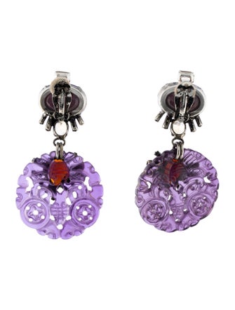 Iradj Moini Crystal & Multistone Drop Clip-On Earrings
