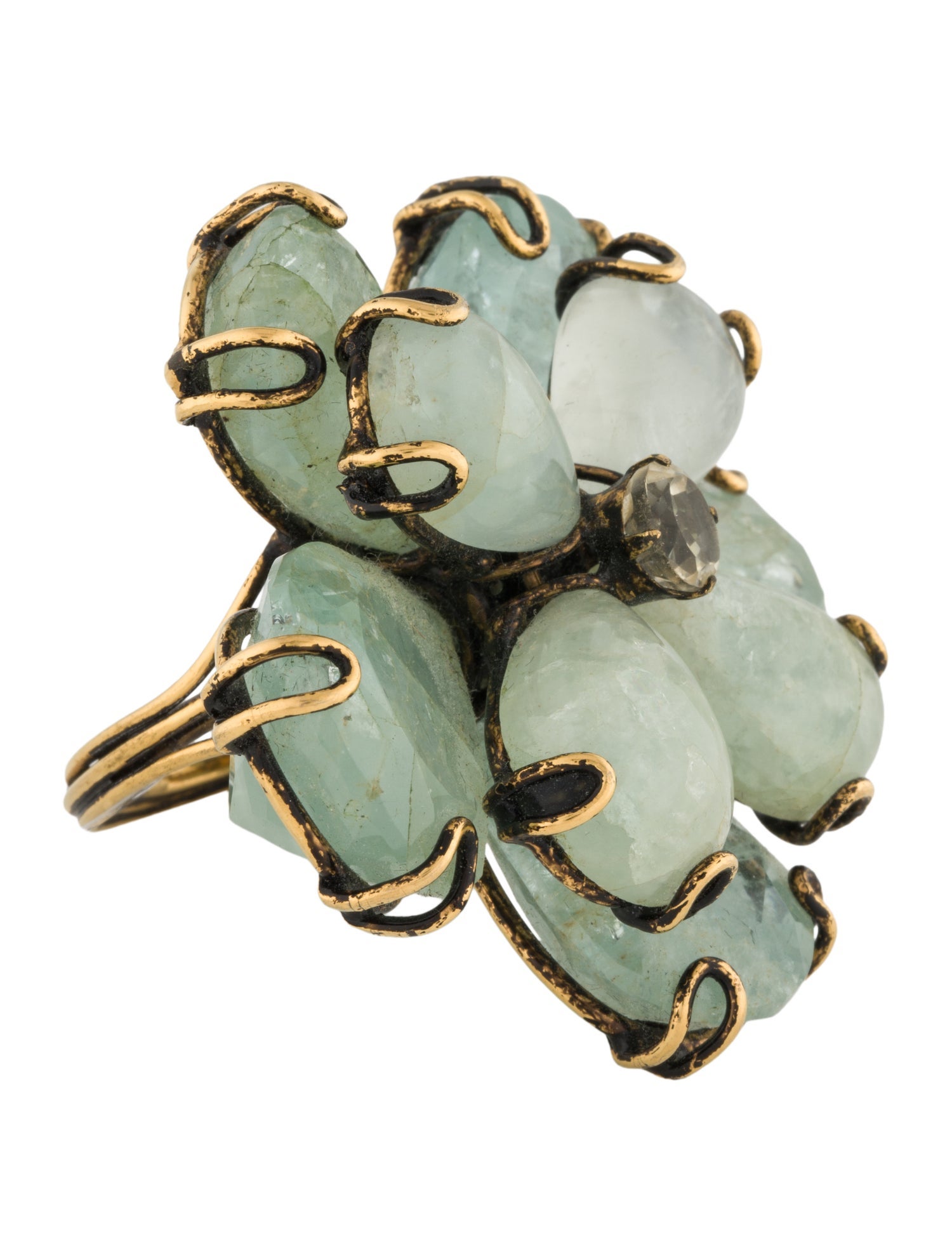 Iradj Moini Aquamarine & Citrine Flower Cocktail Ring