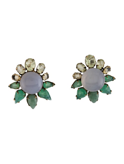 Iradj Moini Multistone Sun Stud Clip-On Earrings