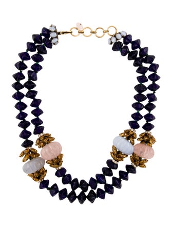 Iradj Moini Multistone & Crystal Double Strand Toggle Necklace