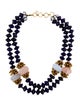 Iradj Moini Multistone & Crystal Double Strand Toggle Necklace