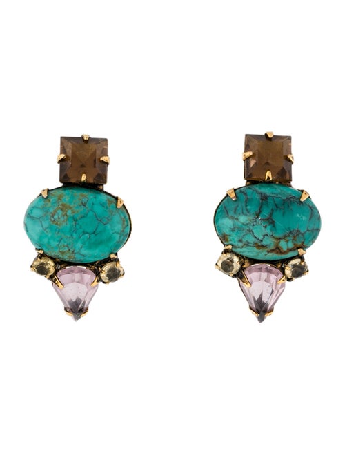 Iradj Moini Multicolor Stone Clip On Earrings