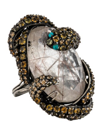 Iradj Moini Crystal & Multistone Snake Cocktail Ring