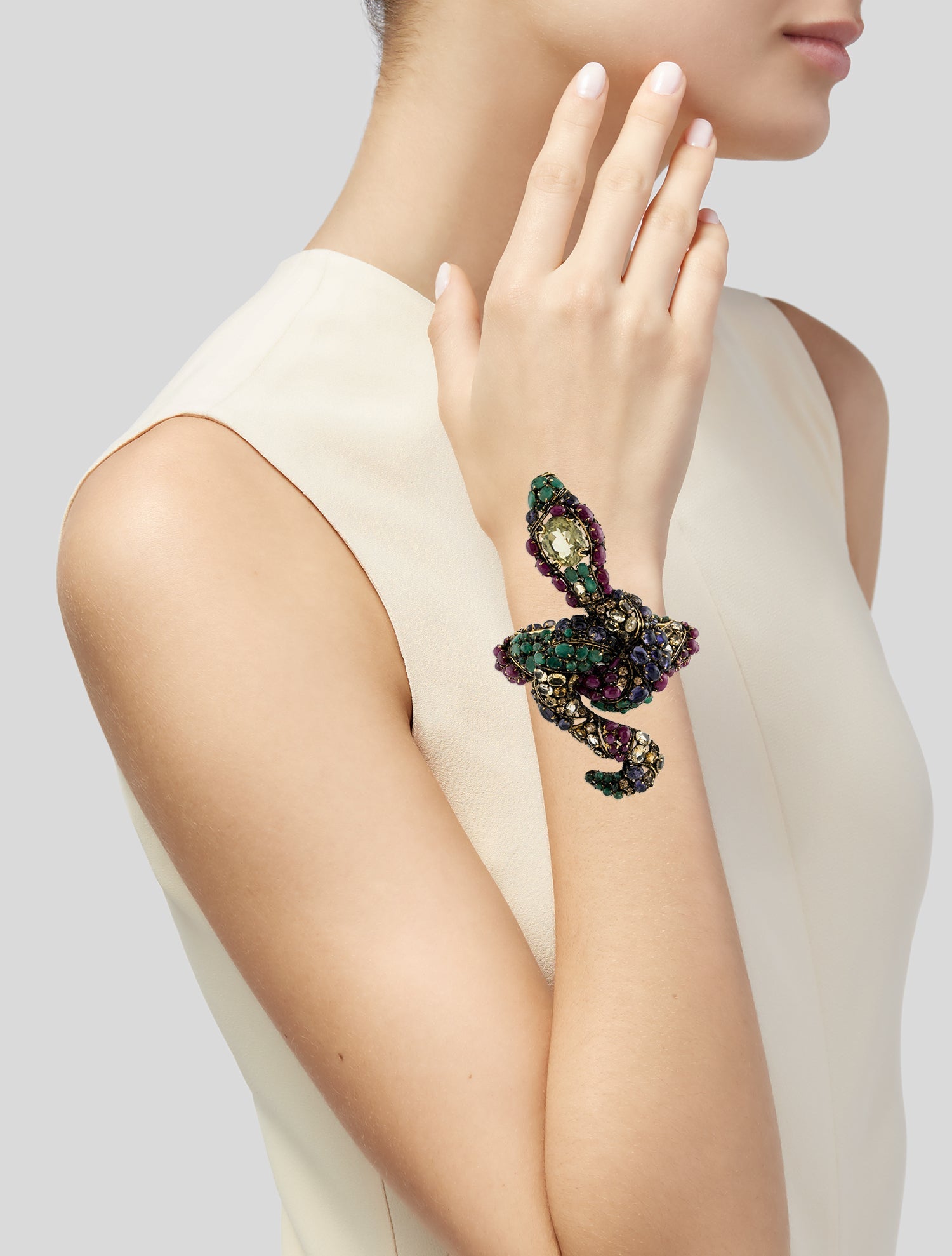 Iradj Moini Multistone Snake Cuff Bracelet